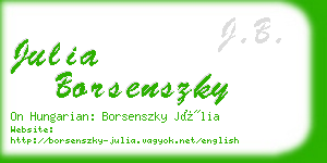 julia borsenszky business card